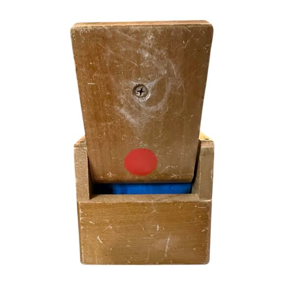 Vintage Creative Playthings Japan Wood Toy Clown in Box Jack-in-the-Box Clown - Picture 4 of 11